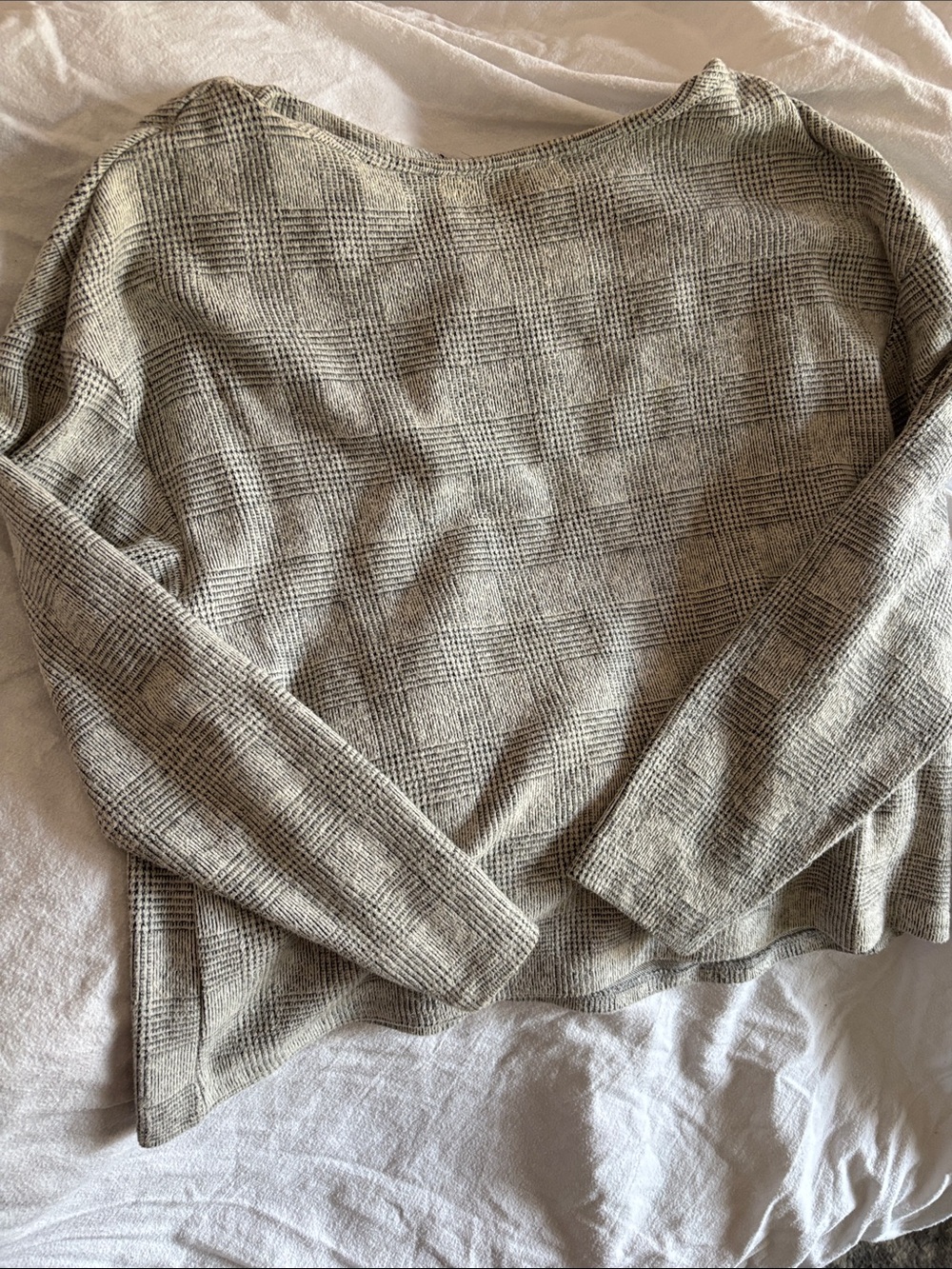 H&M Women’s Neutral Plaid Knit Sweater